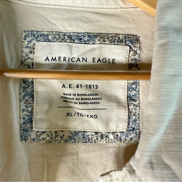 American Eagle Outfitters Cream Military Shacket Shirt Jacket Size XL NWT - Picture 4 of 9